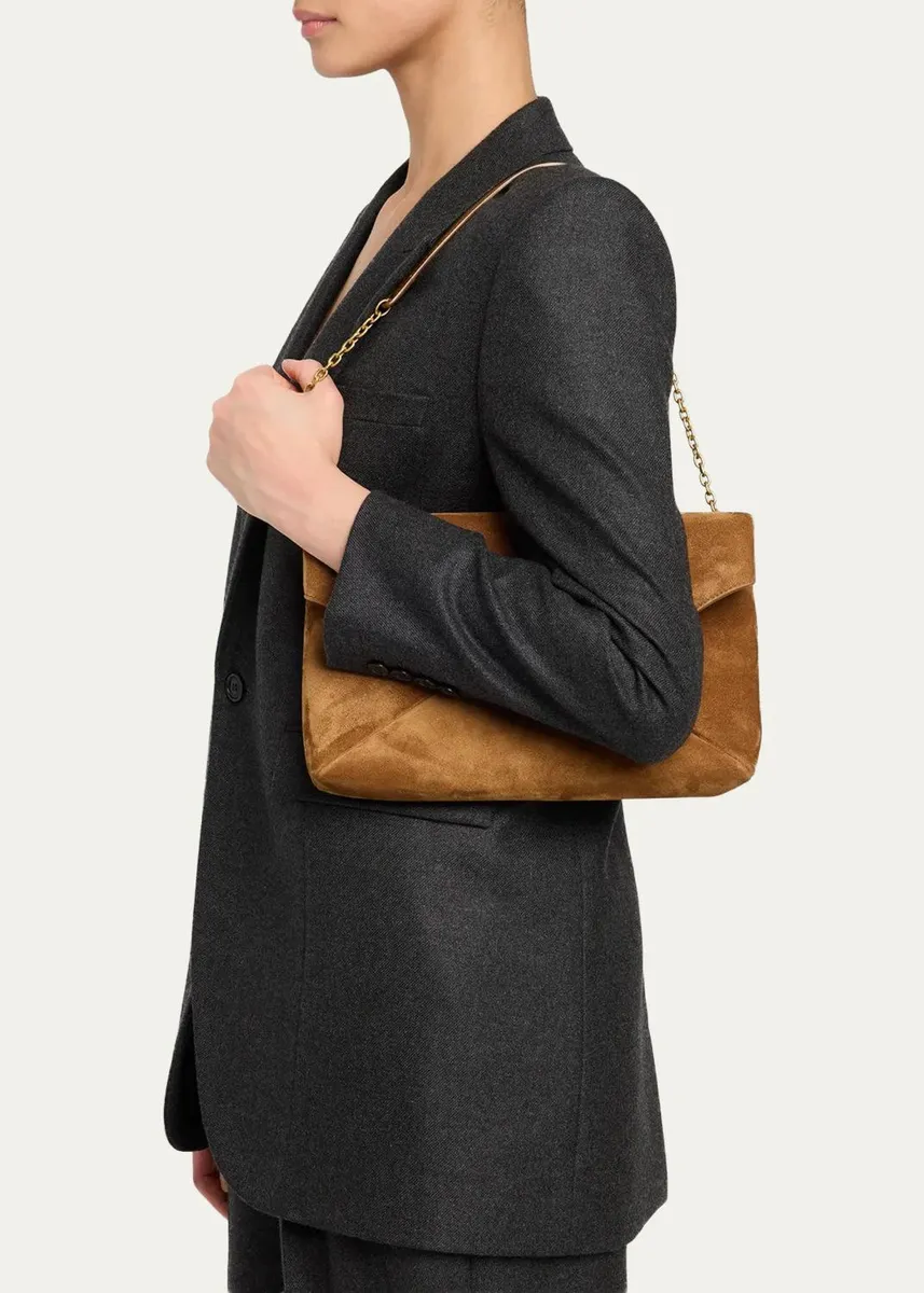 Saint Laurent Large YSL Suede Pouch Bag | Thumbnail 2
