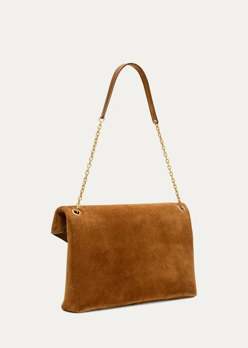 Saint Laurent Large YSL Suede Pouch Bag | Thumbnail 3