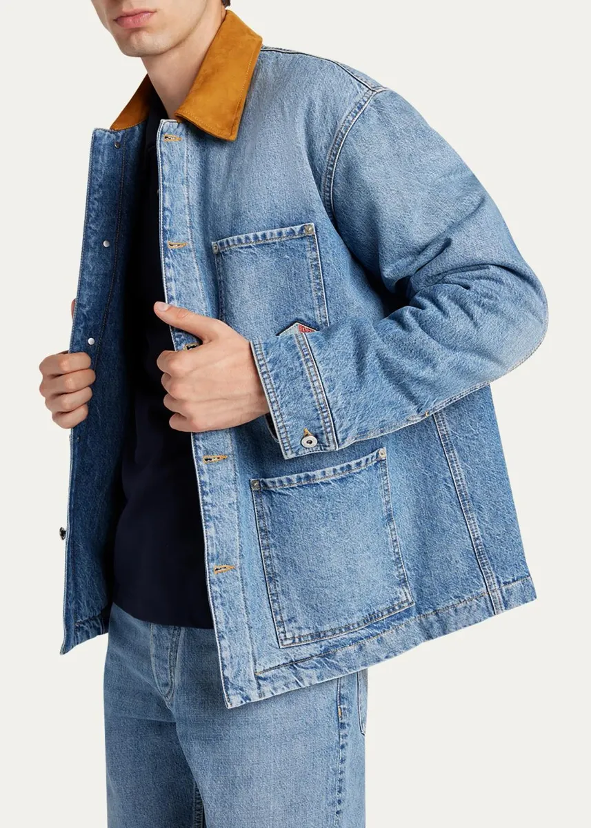 Bottega Veneta Men's Eco Wash Denim Blouson Jacket | Thumbnail 4 Bottega Veneta Men's Eco Wash Denim Blouson Jacket | Thumbnail 4