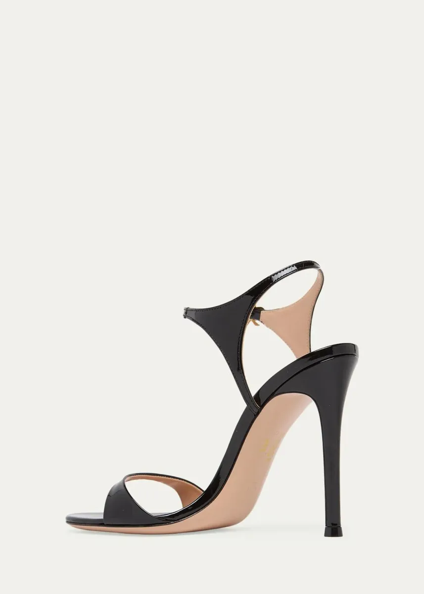 Gianvito Rossi 105mm Patent Leather Ankle-Strap Sandals | Thumbnail 2 Gianvito Rossi 105mm Patent Leather Ankle-Strap Sandals | Thumbnail 2