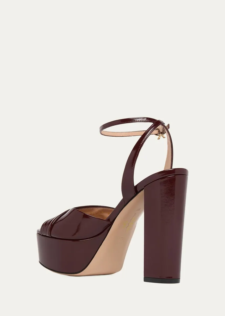 Gianvito Rossi 85mm Ruched Patent Leather Platform Sandals | Thumbnail 2 Gianvito Rossi 85mm Ruched Patent Leather Platform Sandals | Thumbnail 2
