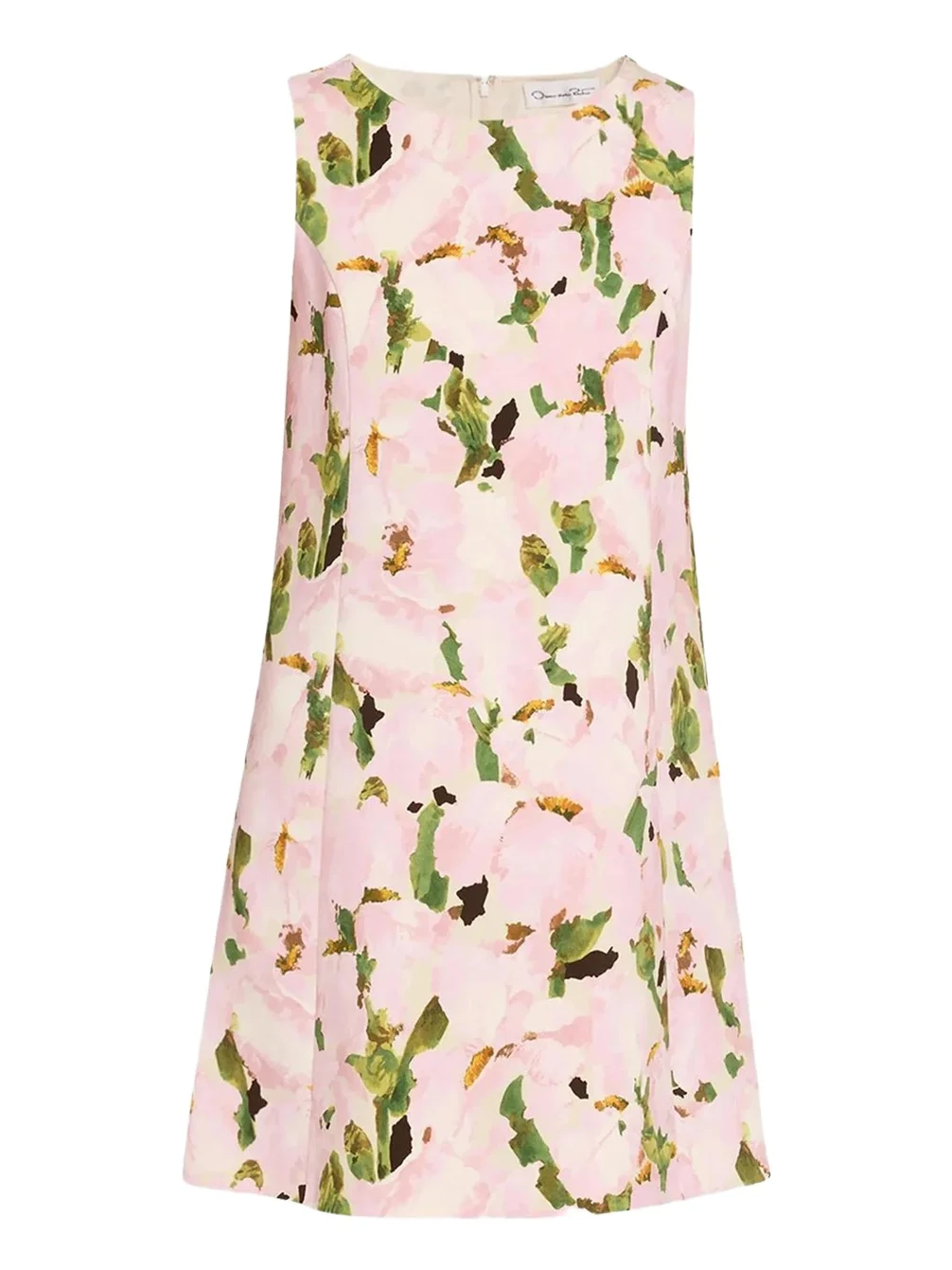 Sleeveless Watercolor Iris Print Wool-Blend Mini Dress Sleeveless Watercolor Iris Print Wool-Blend Mini Dress