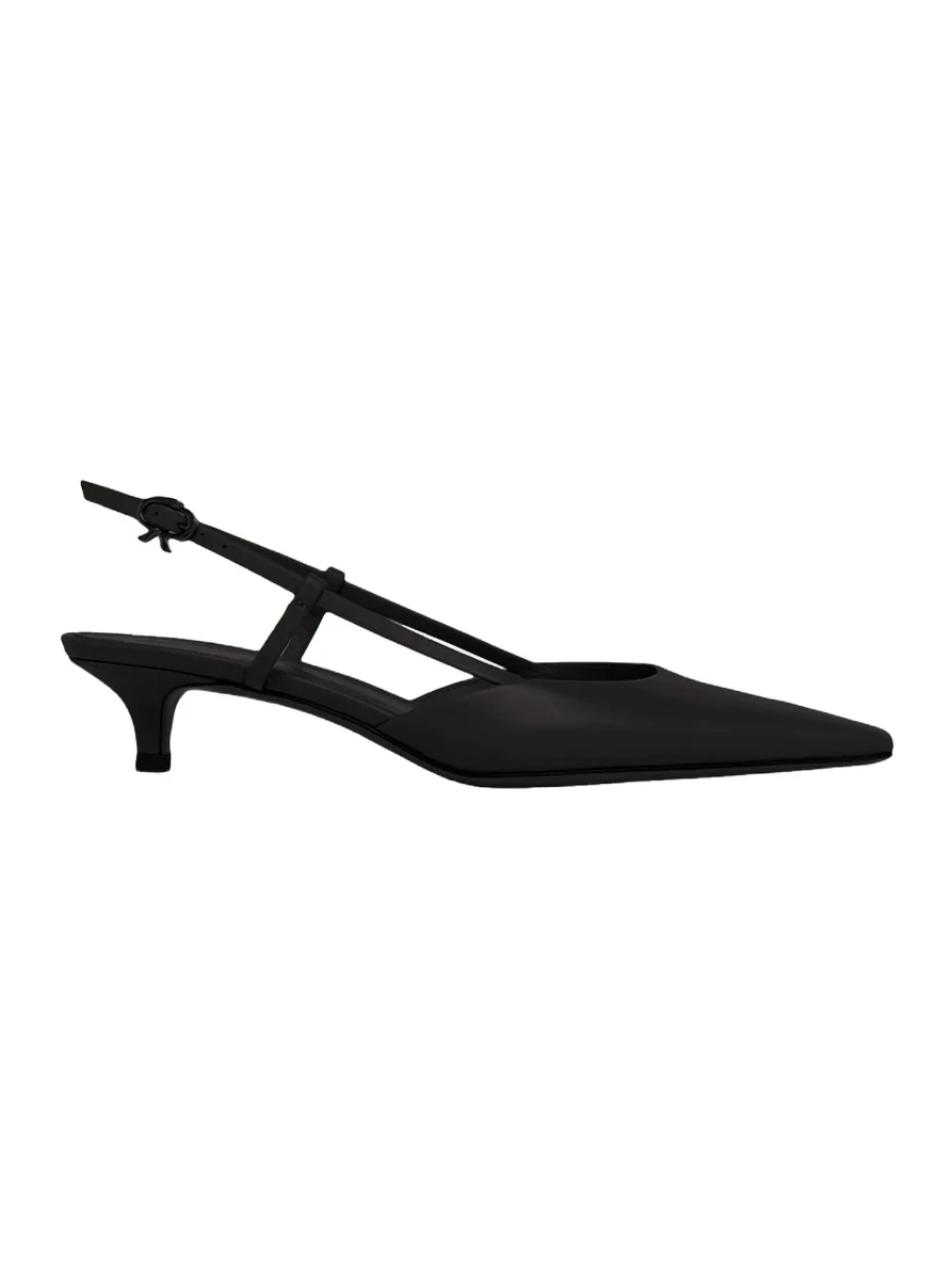 Gianvito Rossi 35mm Satin Square-Toe Slingback Pumps