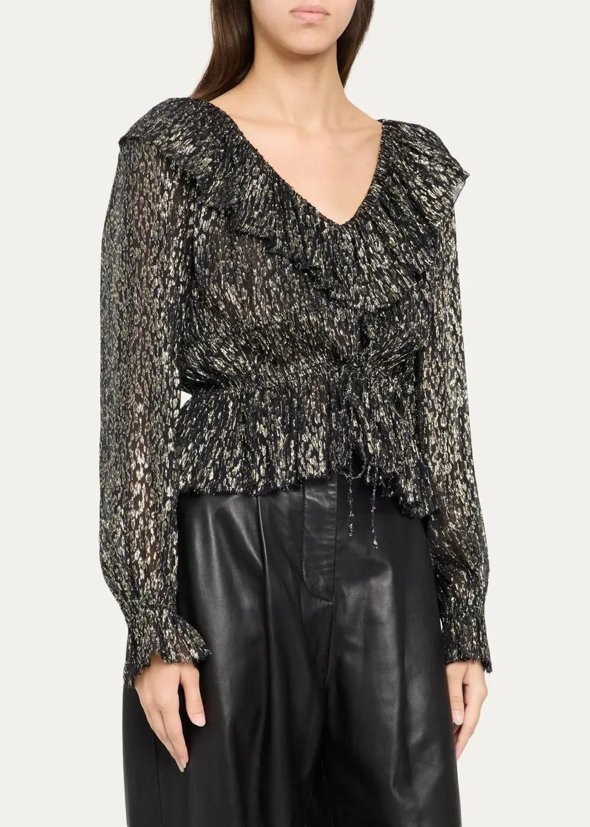 Ulla Johnson Odilia Ruffled Silk-Blend Blouse | Thumbnail 4 Ulla Johnson Odilia Ruffled Silk-Blend Blouse | Thumbnail 4