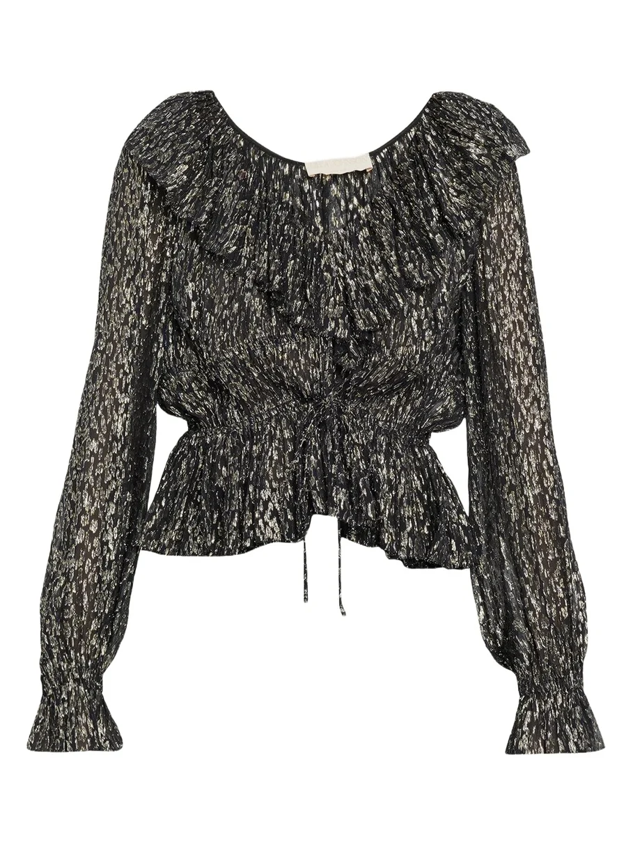 Odilia Ruffled Silk-Blend Blouse Odilia Ruffled Silk-Blend Blouse