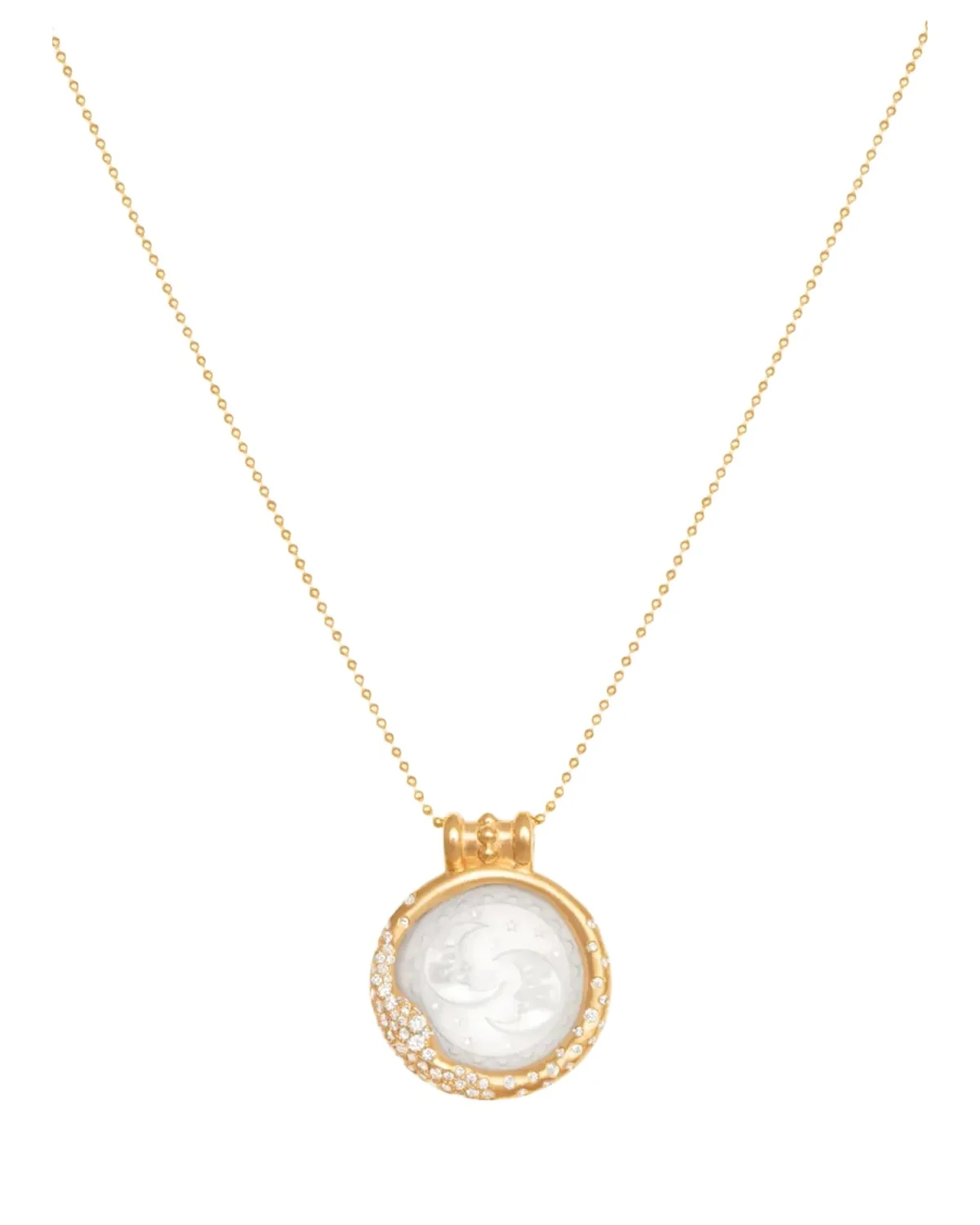 L’Atelier Nawbar Armour 18K Yellow Gold, Resin & 0.24 TCW Pavé Diamond Pendant Necklace