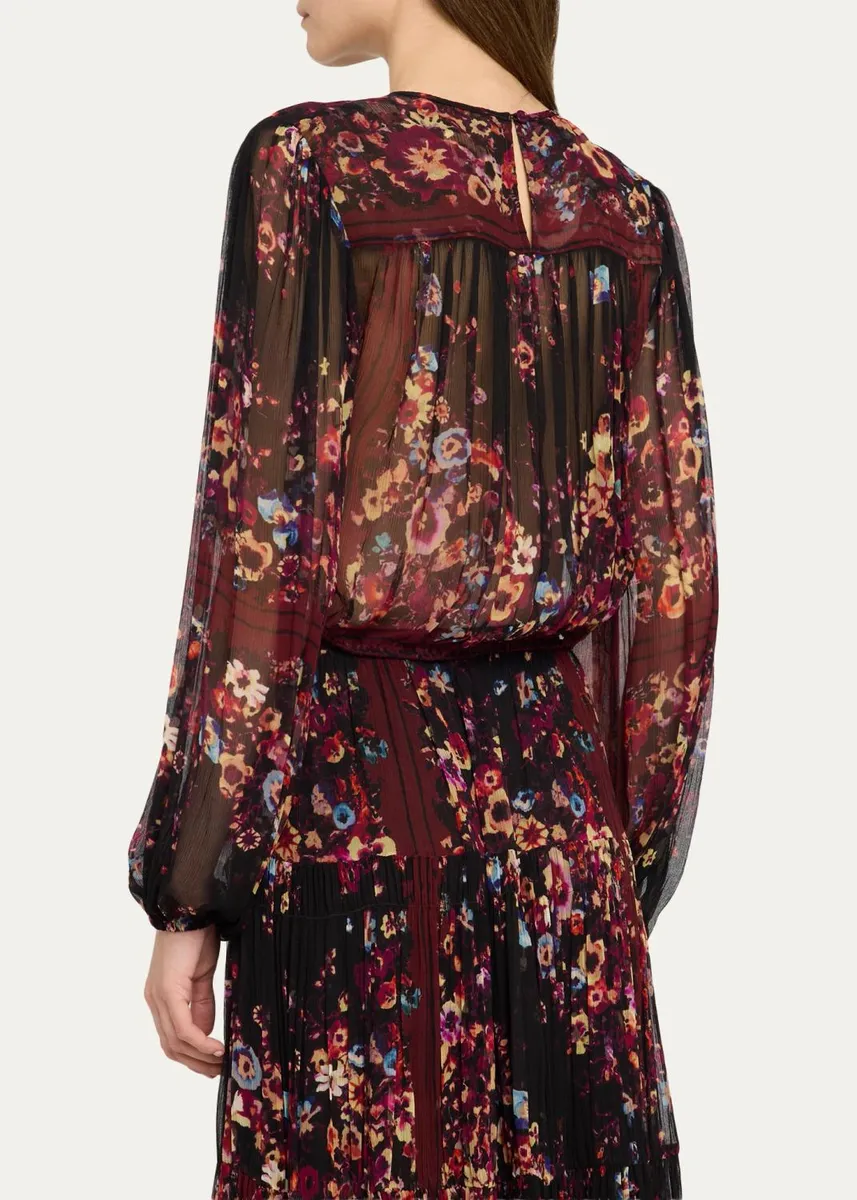 Ulla Johnson Elenora Floral Silk Blouse | Thumbnail 3