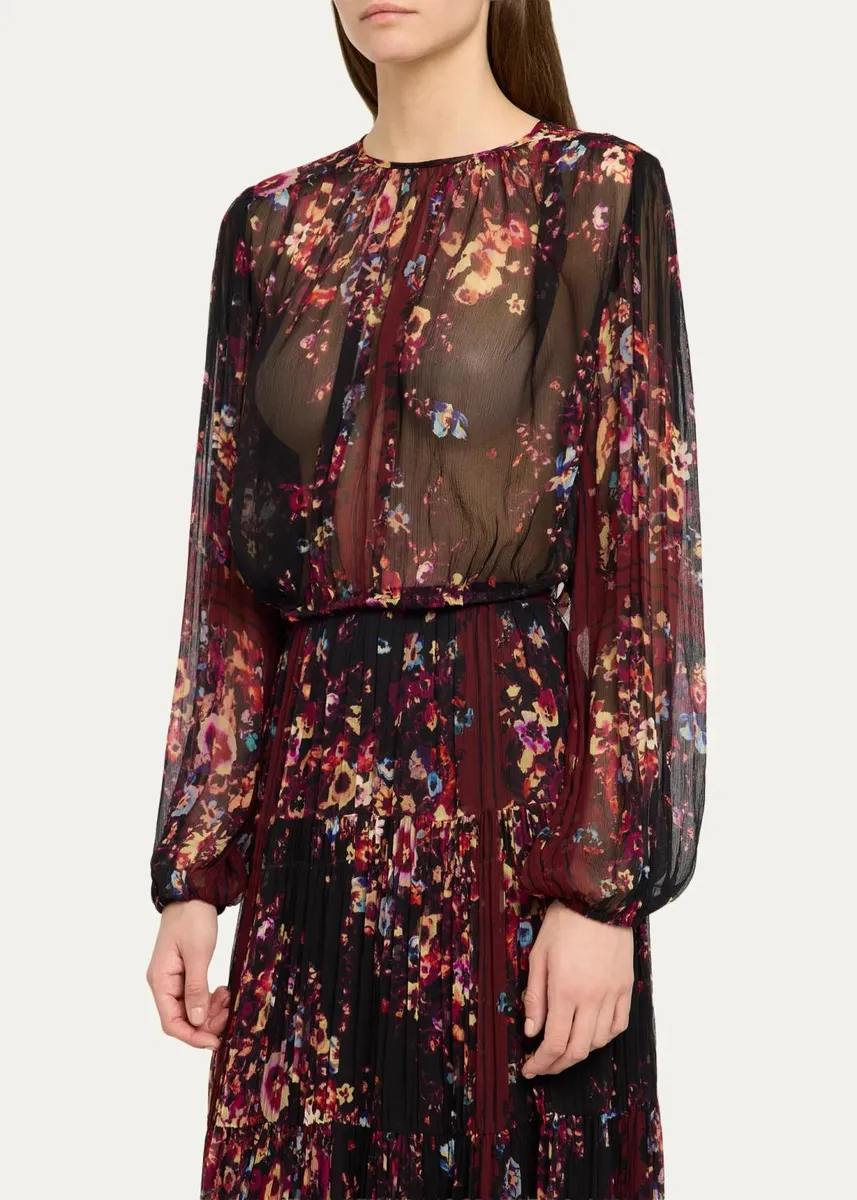 Ulla Johnson Elenora Floral Silk Blouse | Thumbnail 4