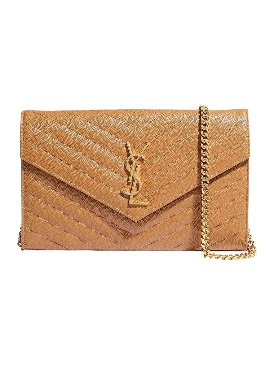 Saint Laurent Logo Quilted Leather Shoulder Bag