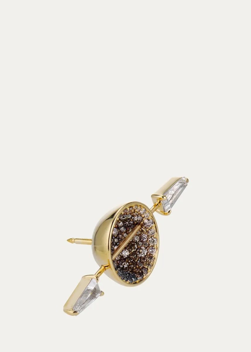 JV Insardi 18K Yellow Gold Diamond and Sapphire Solstice Pin | Thumbnail 2