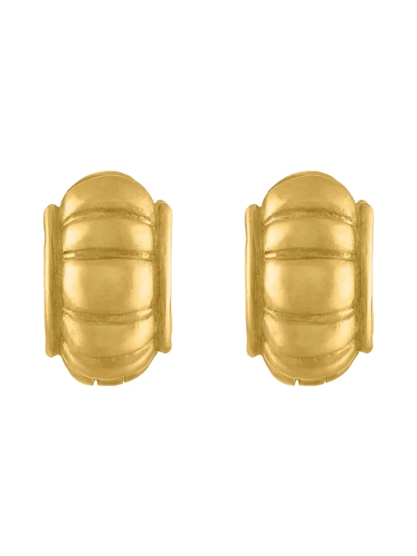 22K Yellow Gold Melon Huga Hoop Earrings