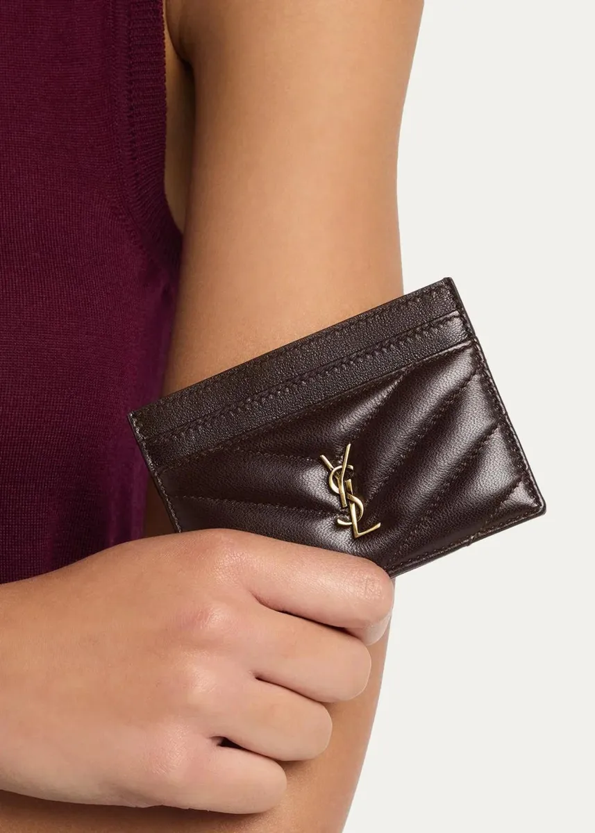 Saint Laurent Cassandre Logo Quilted Leather Card Case | Thumbnail 2 Saint Laurent Cassandre Logo Quilted Leather Card Case | Thumbnail 2