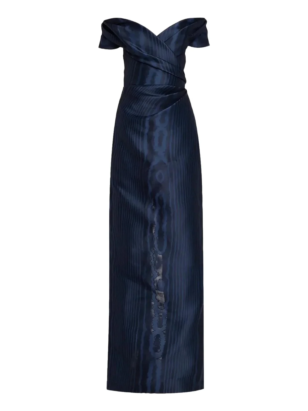 Off-The-Shoulder Moire Silk Gazar Gown