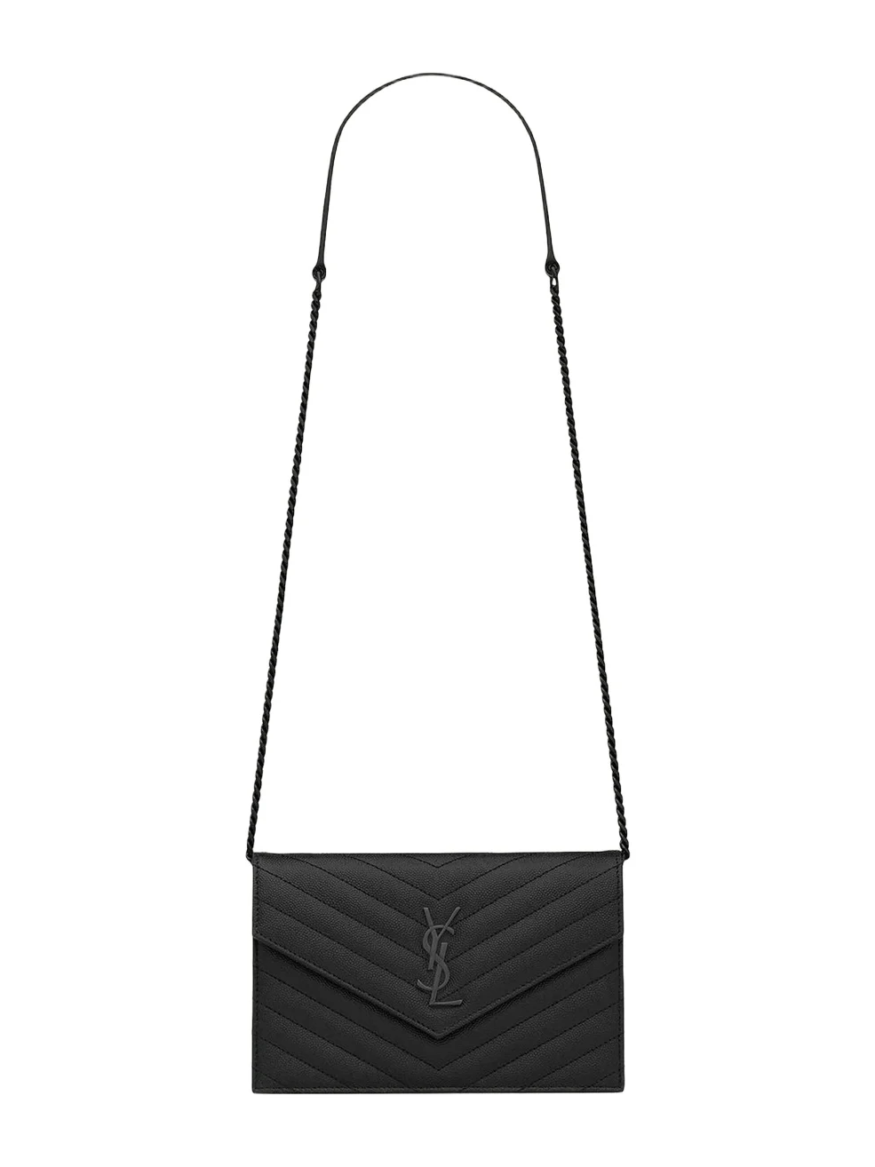 Saint Laurent YSL Chevron Quilted Leather Crossbody Bag