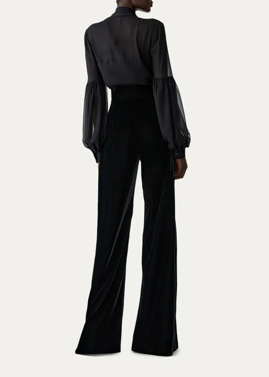Carolina Herrera Balloon-Sleeve Silk Chiffon Bow-Neck Top | Thumbnail 3 Carolina Herrera Balloon-Sleeve Silk Chiffon Bow-Neck Top | Thumbnail 3