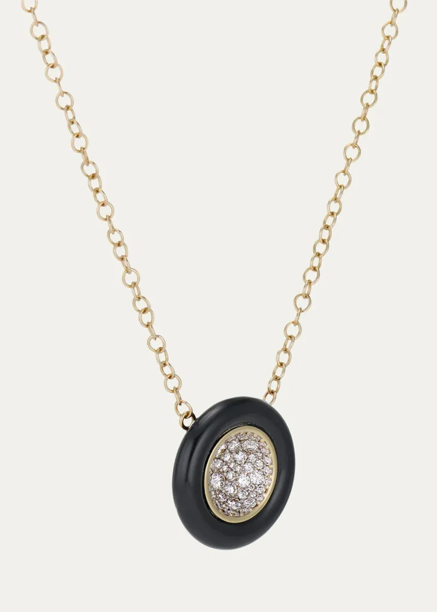 JV Insardi 18K Yellow Gold, Onyx & 1.00 TCW Diamond Necklace | Thumbnail 2 JV Insardi 18K Yellow Gold, Onyx & 1.00 TCW Diamond Necklace | Thumbnail 2