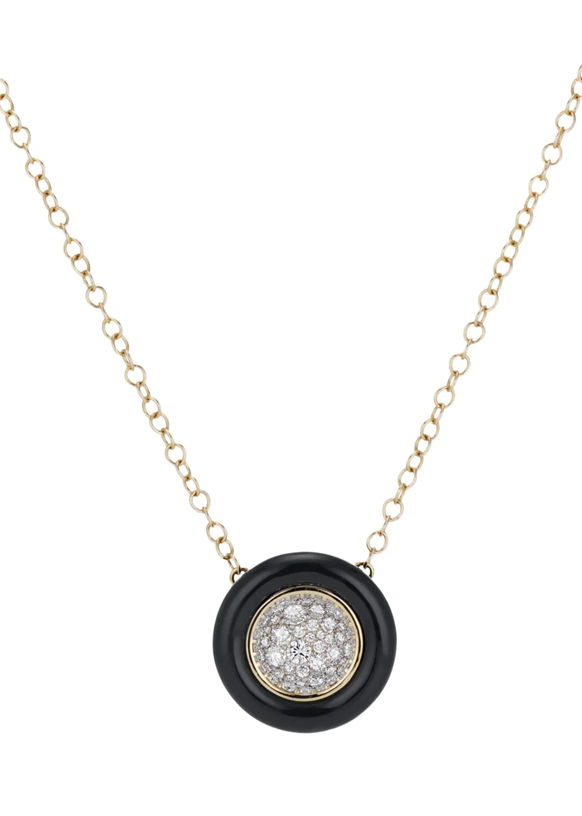 18K Yellow Gold, Onyx & 1.00 TCW Diamond Necklace
