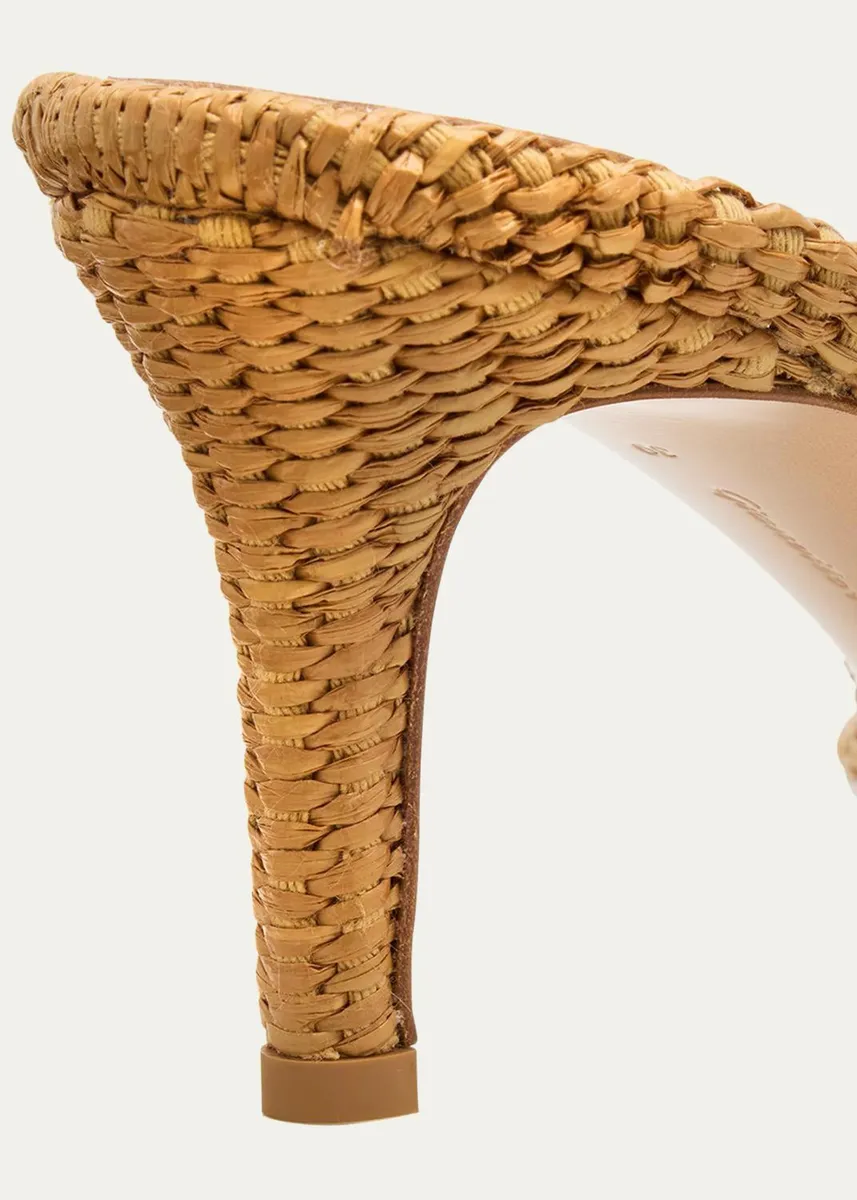 Gianvito Rossi Calypso 70 Suede & Raffia Thong Sandals | Thumbnail 5 Gianvito Rossi Calypso 70 Suede & Raffia Thong Sandals | Thumbnail 5