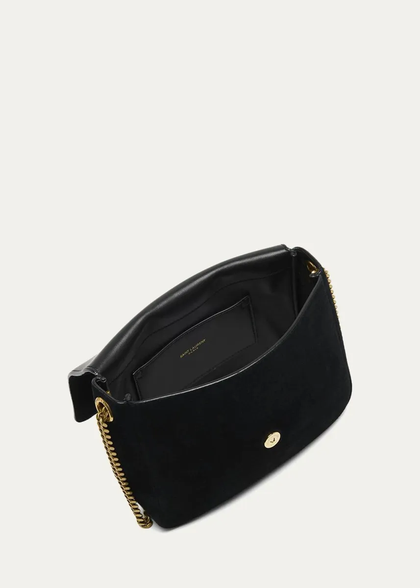 Saint Laurent Kate YSL Flap Shoulder Bag in Suede | Thumbnail 4 Saint Laurent Kate YSL Flap Shoulder Bag in Suede | Thumbnail 4