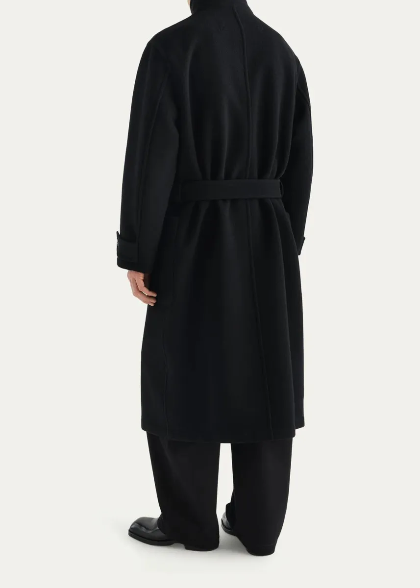 Lemaire Men's Double-Face Wool Wrap Coat | Thumbnail 3