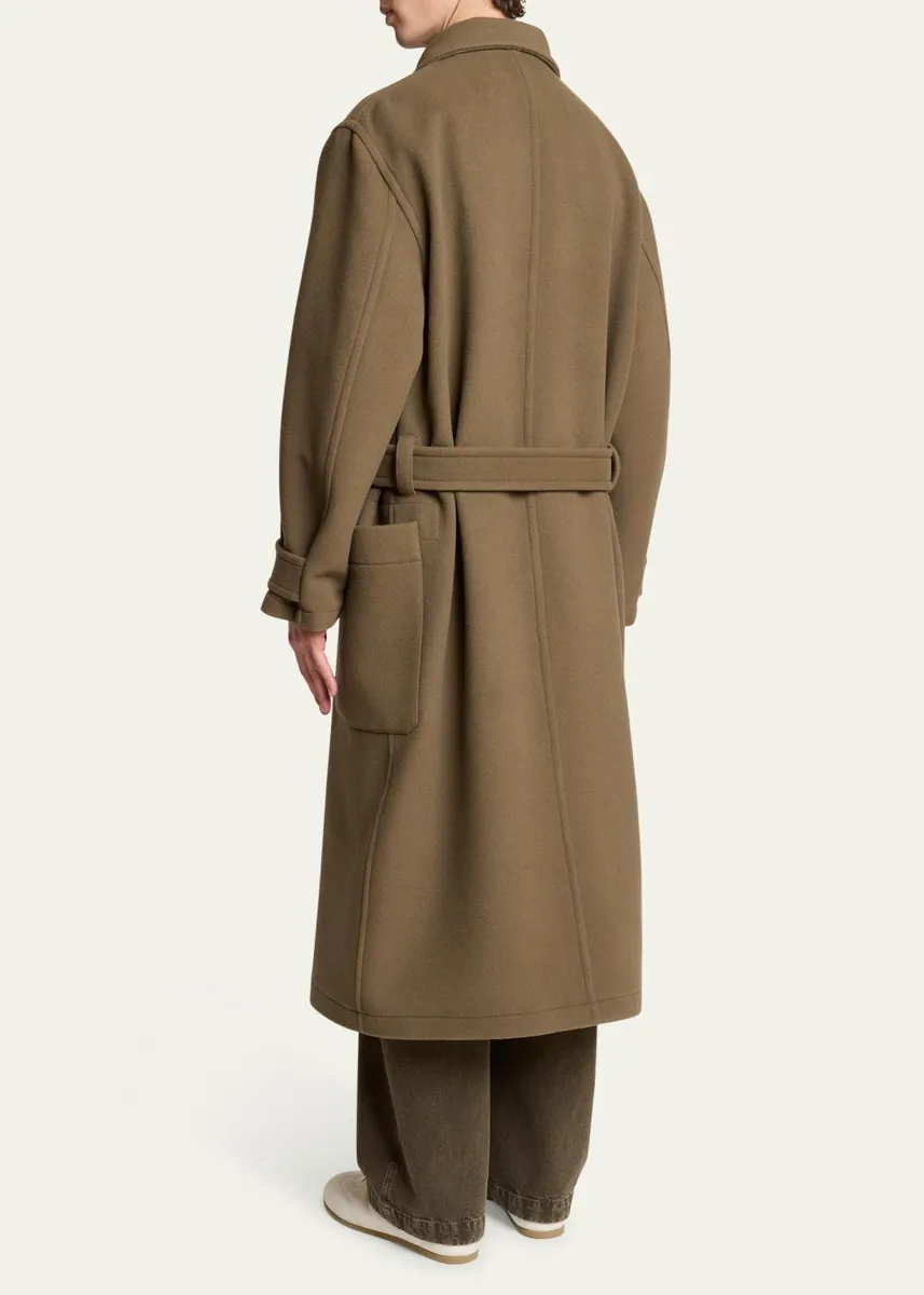 Lemaire Men's Double-Face Wool Wrap Coat | Thumbnail 7