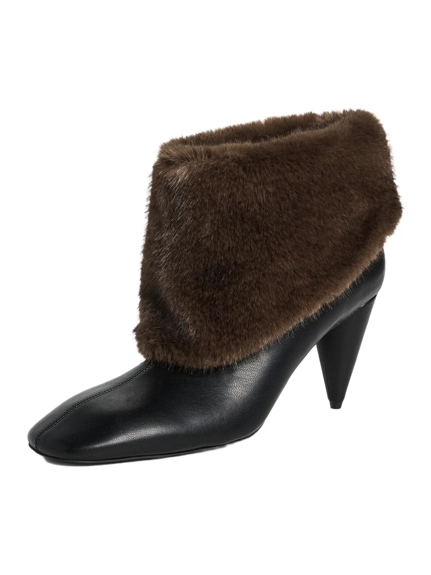 Stella McCartney Faux Leather and Mink Trim Boots
