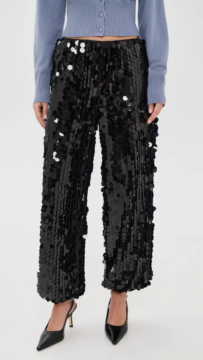 Never Fully Dressed Black Sequin Naomi Trousers | Thumbnail 2