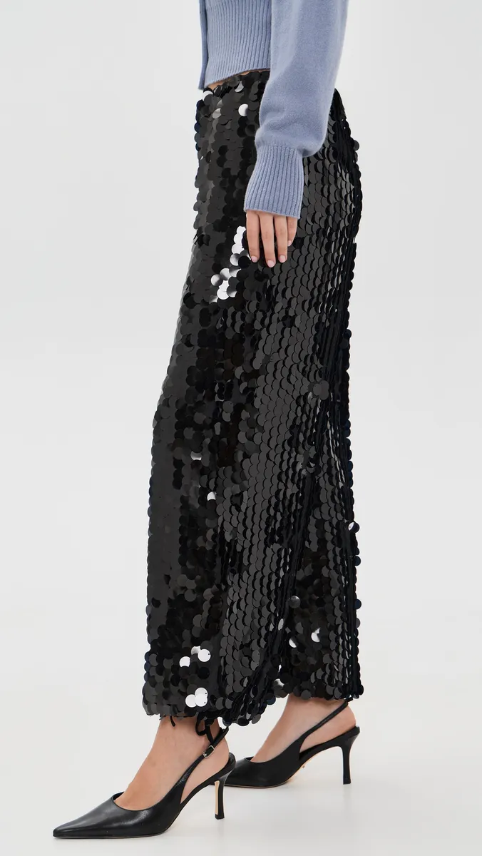 Never Fully Dressed Black Sequin Naomi Trousers | Thumbnail 4