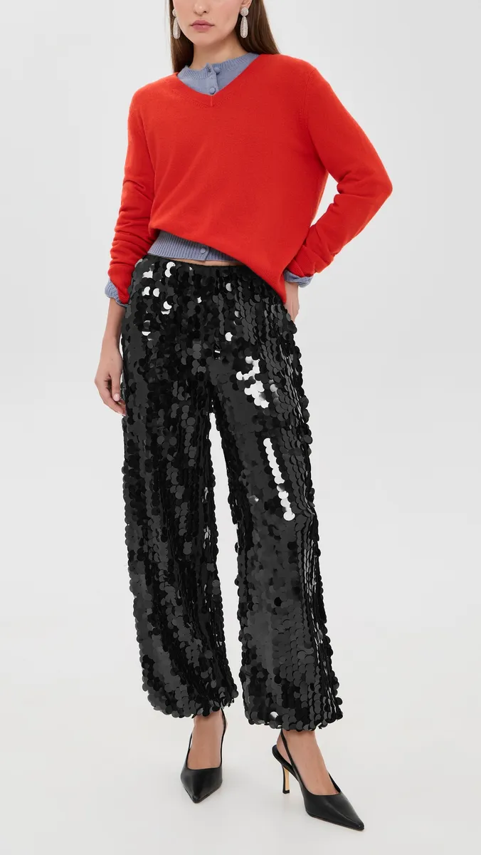 Never Fully Dressed Black Sequin Naomi Trousers | Thumbnail 5
