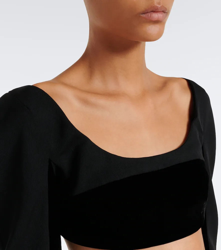 Jacquemus Tailleur wool and velvet crop top | Thumbnail 5