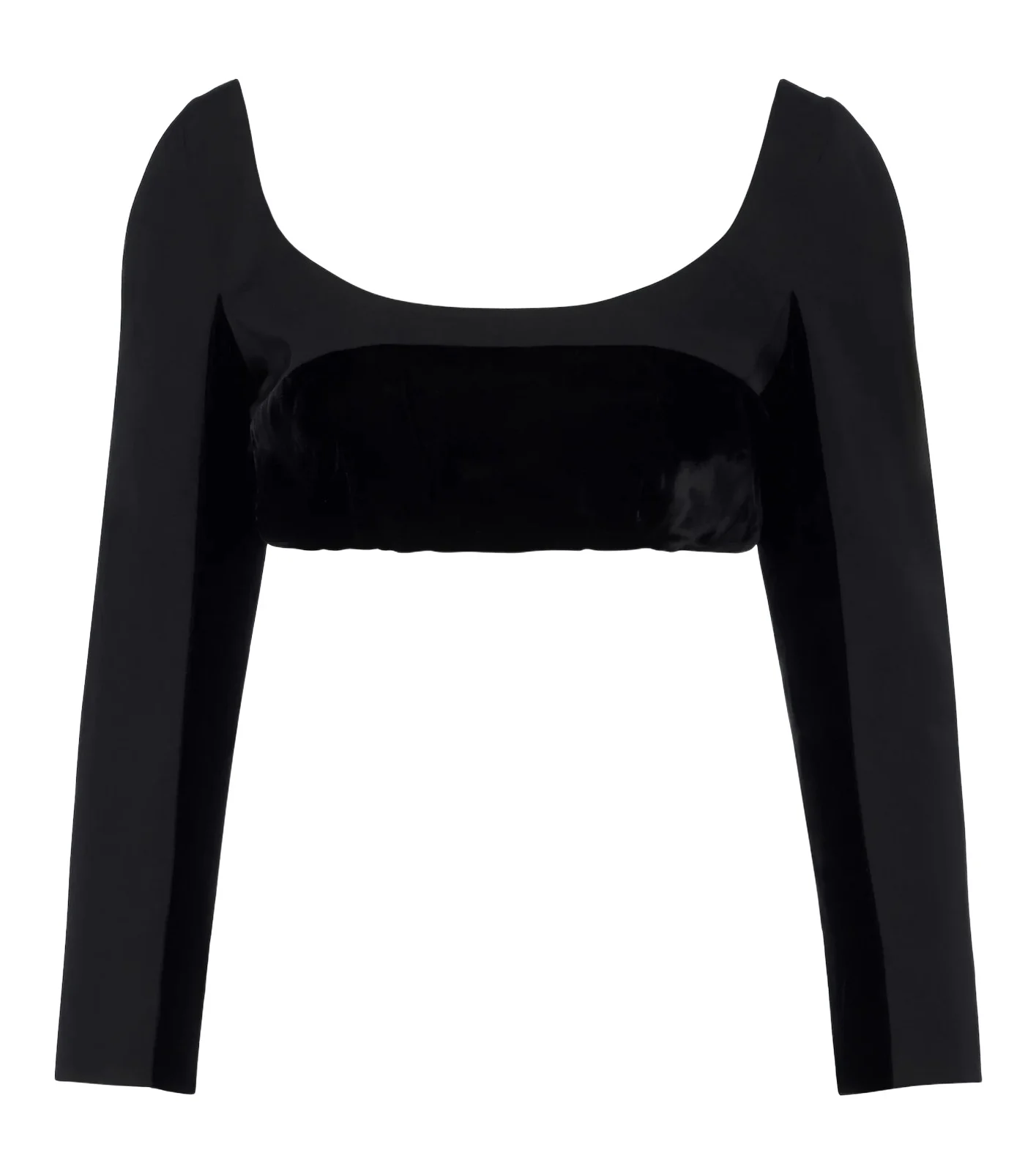 Tailleur wool and velvet crop top Tailleur wool and velvet crop top