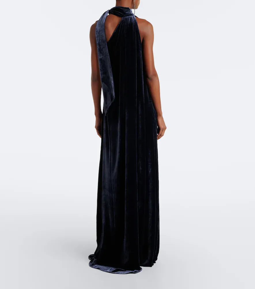 Taller Marmo Astor draped scarf-detail velvet gown | Thumbnail 2 Taller Marmo Astor draped scarf-detail velvet gown | Thumbnail 2