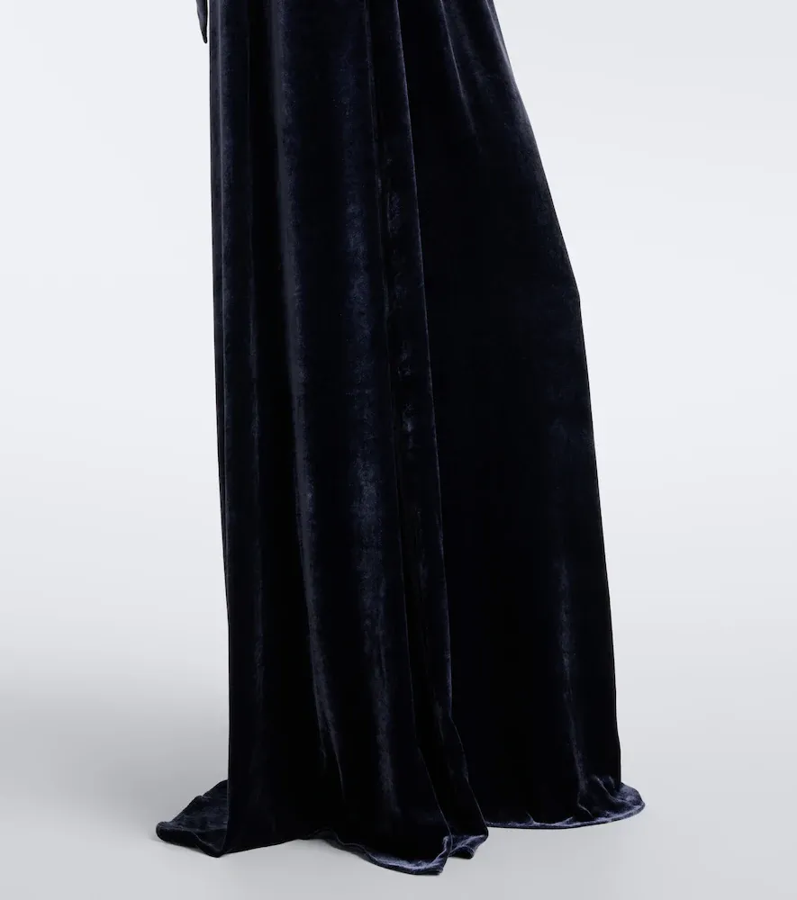 Taller Marmo Astor draped scarf-detail velvet gown | Thumbnail 3 Taller Marmo Astor draped scarf-detail velvet gown | Thumbnail 3