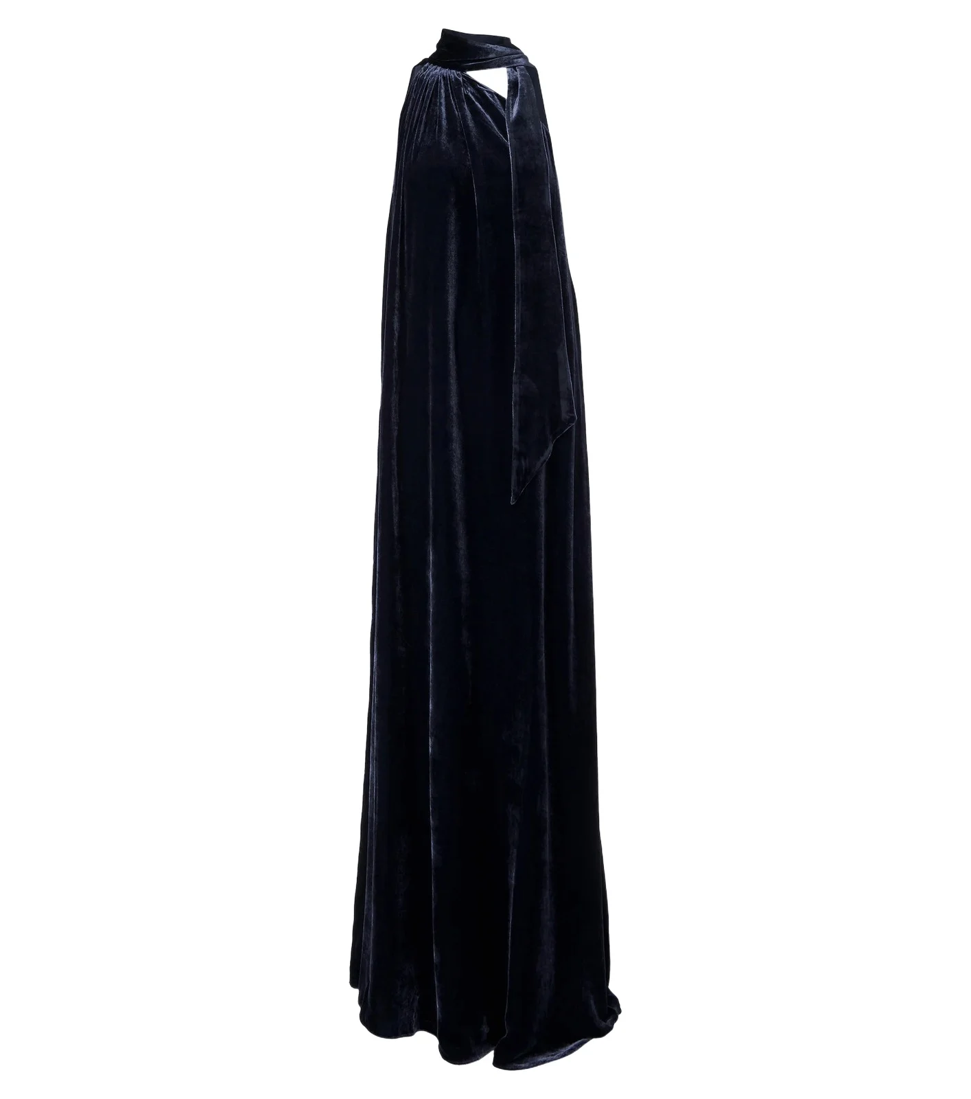 Astor draped scarf-detail velvet gown