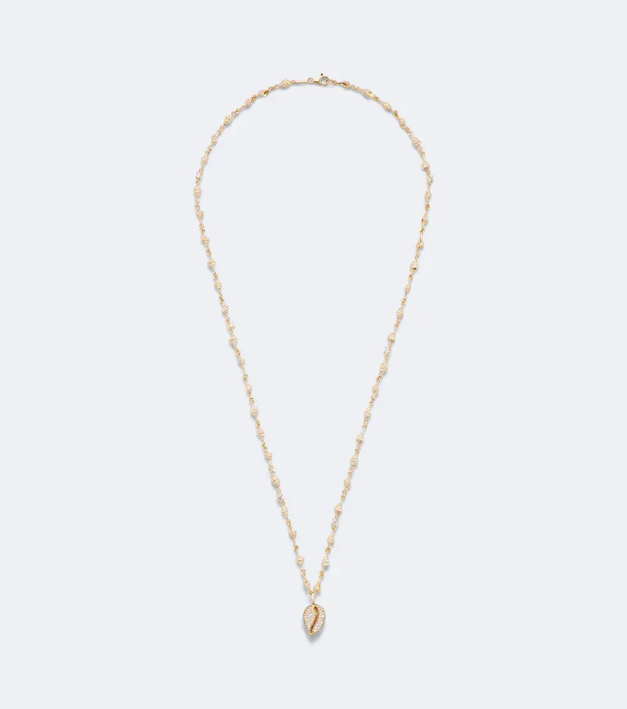 Anita Ko Shell By The Yard and Puka Shell 18kt gold pendant necklace with diamonds | Thumbnail 5 Anita Ko Shell By The Yard and Puka Shell 18kt gold pendant necklace with diamonds | Thumbnail 5