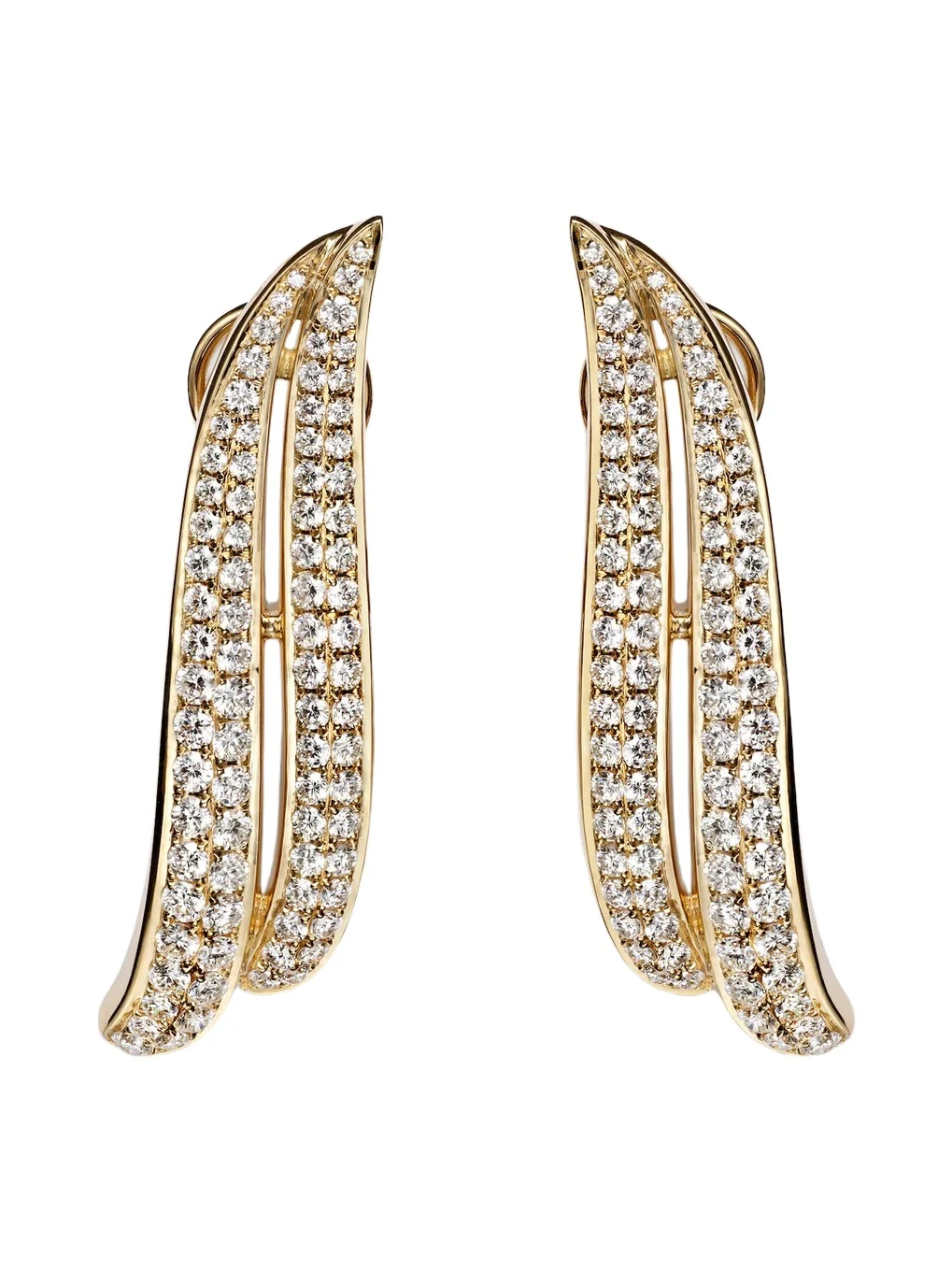 Eclipse Large 18kt gold earrings with diamonds