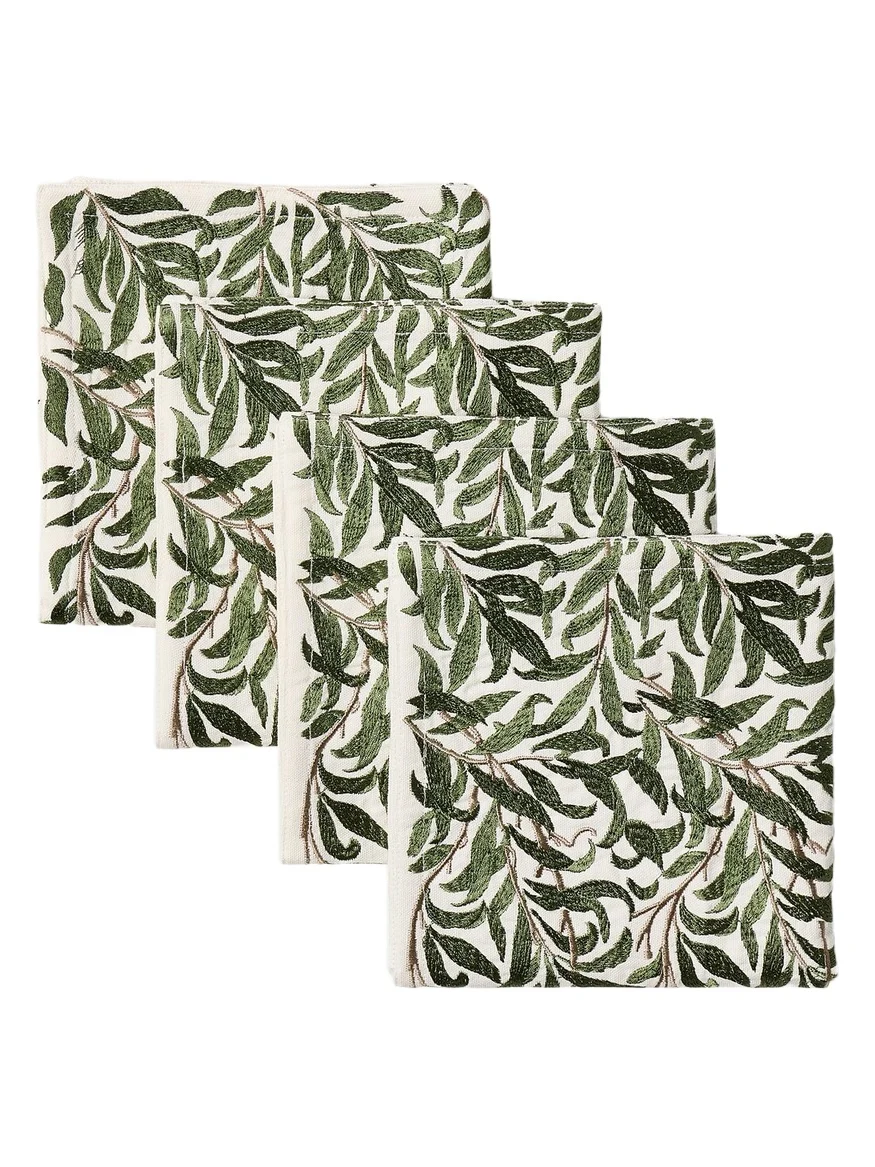 Set of 4 embroidered cotton napkins Set of 4 embroidered cotton napkins