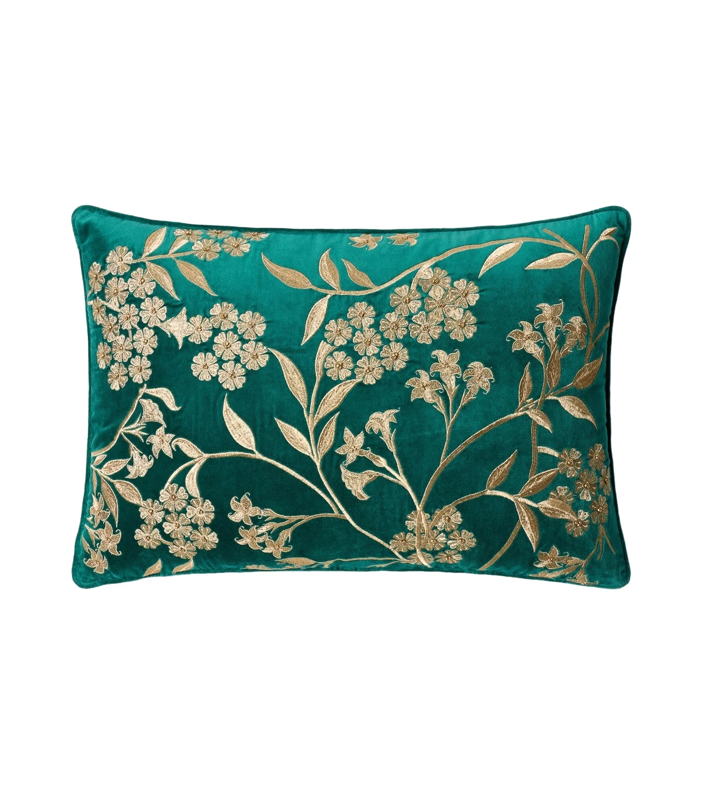 LES OTTOMANS Embroidered cotton velvet cushion