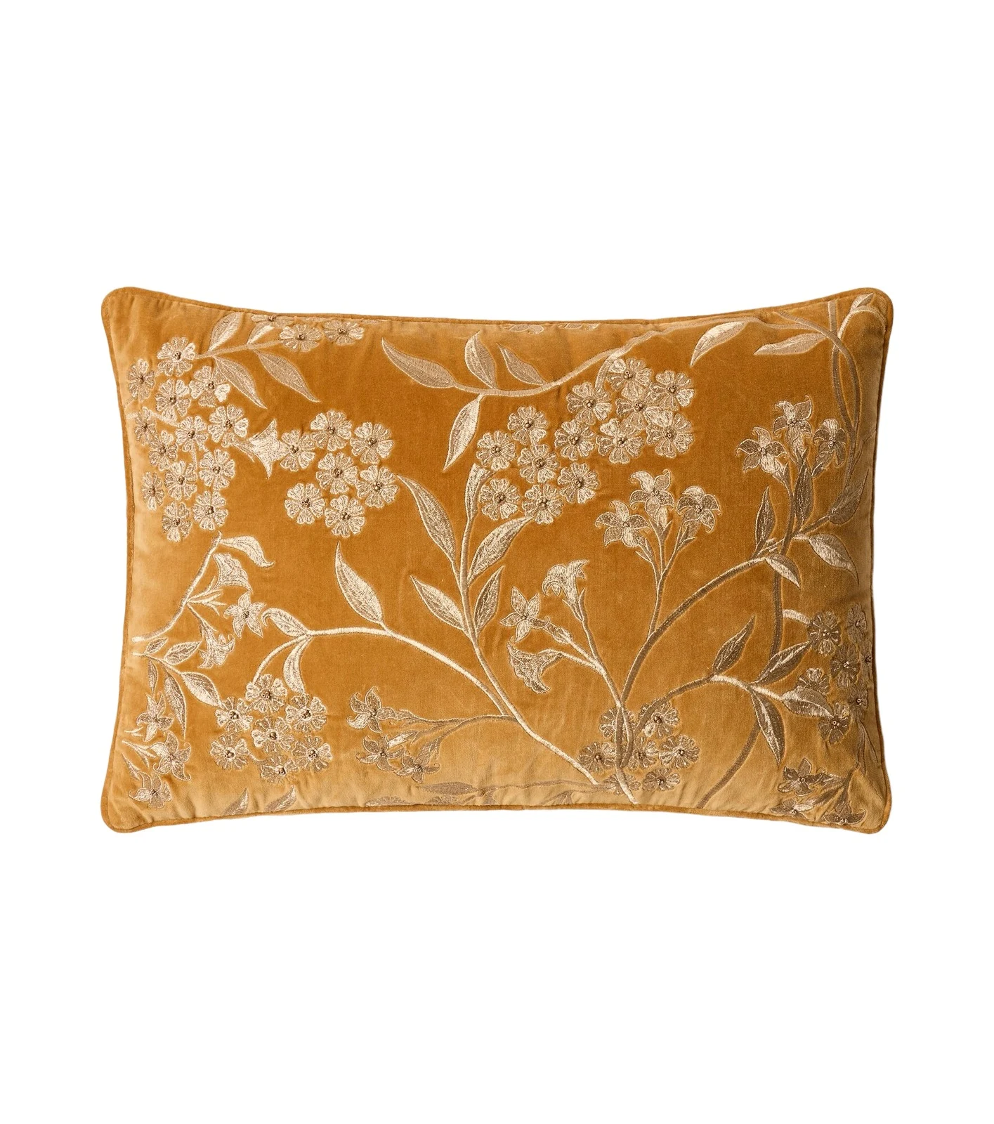 LES OTTOMANS Embroidered cotton velvet cushion