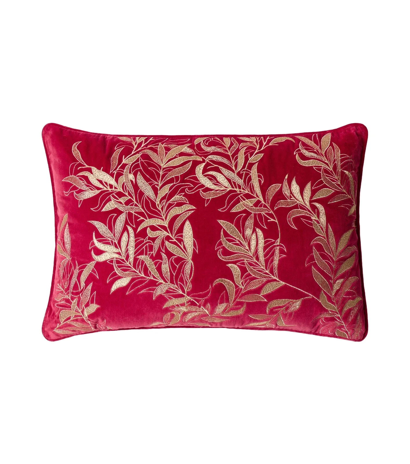 LES OTTOMANS Embroidered cotton velvet cushion