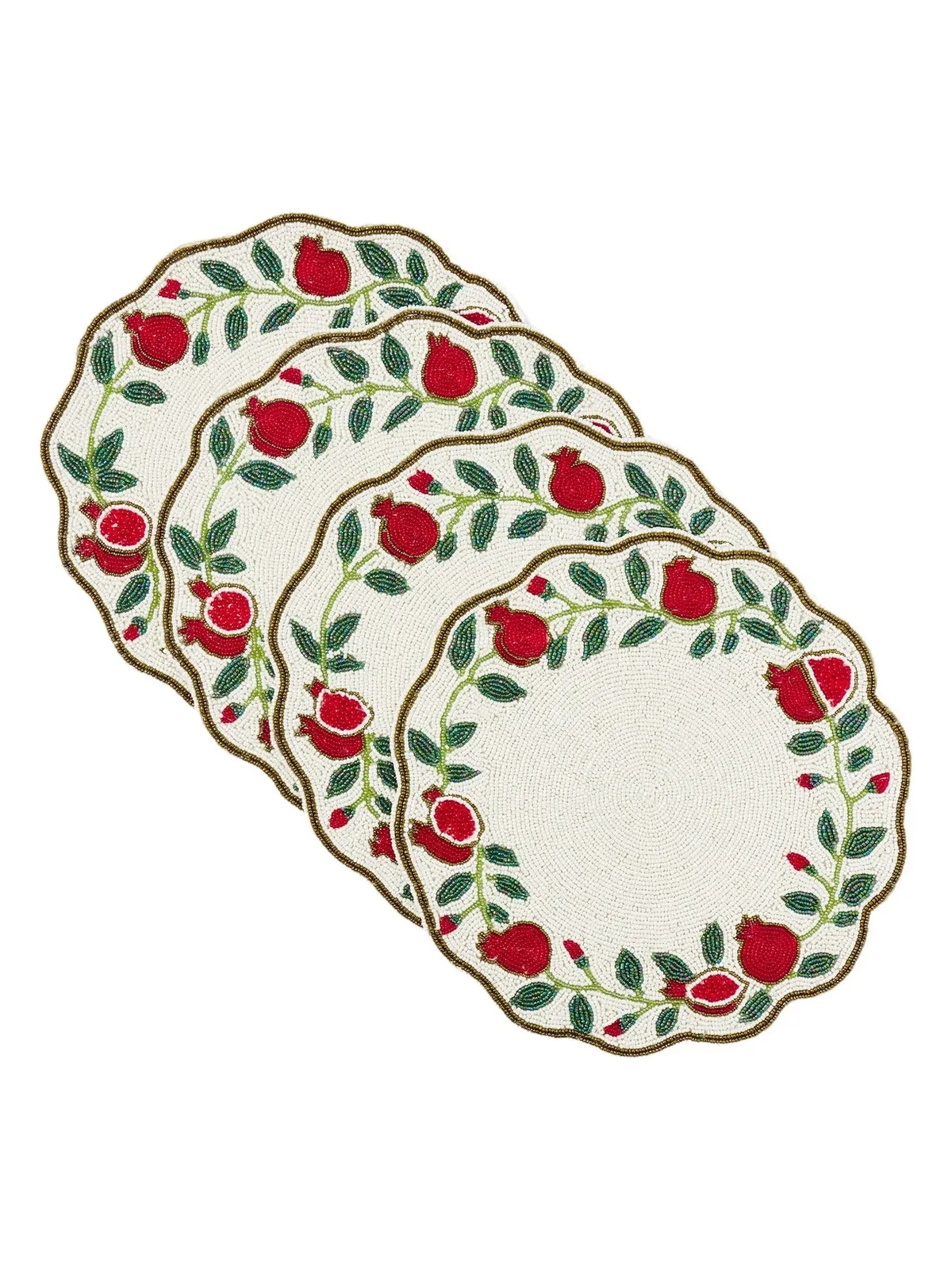 Set of 4 beaded placemats Set of 4 beaded placemats