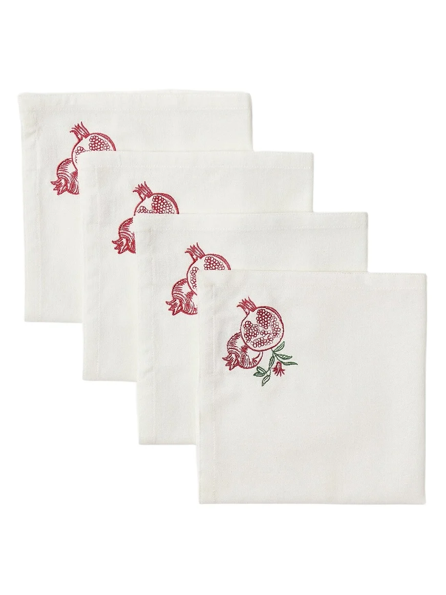 Set of 4 embroidered linen napkins Set of 4 embroidered linen napkins