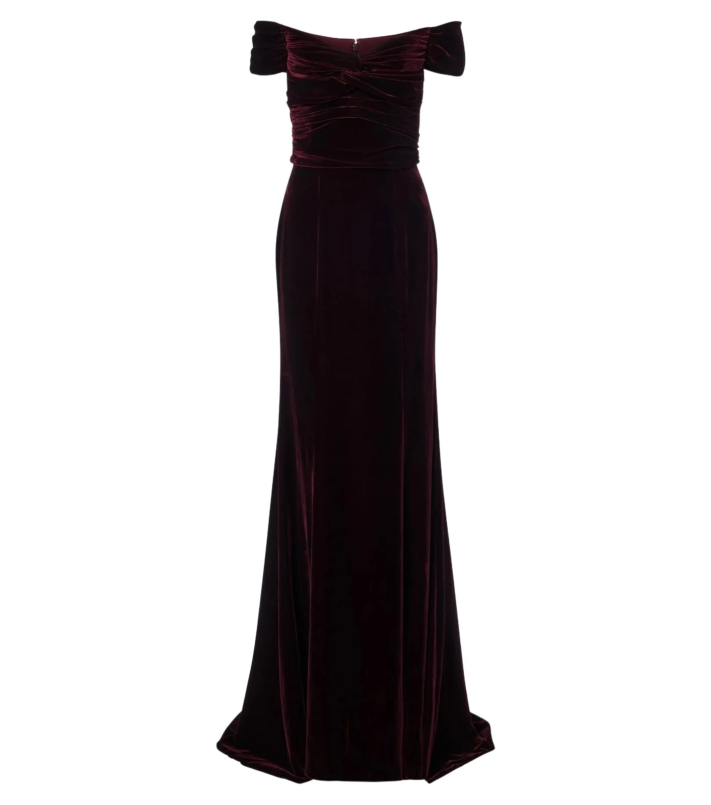 Costarellos Off-shoulder velour bustier gown