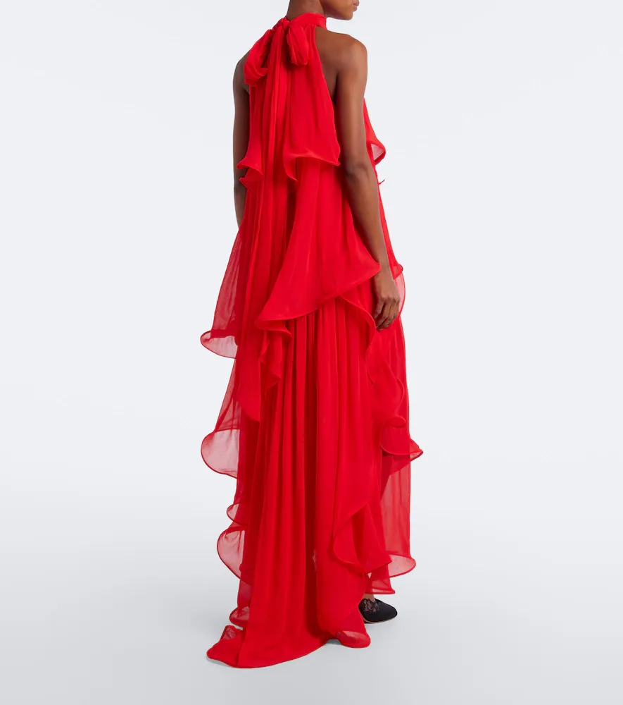 BLUMARINE Tiered halterneck creponne gown | Thumbnail 2