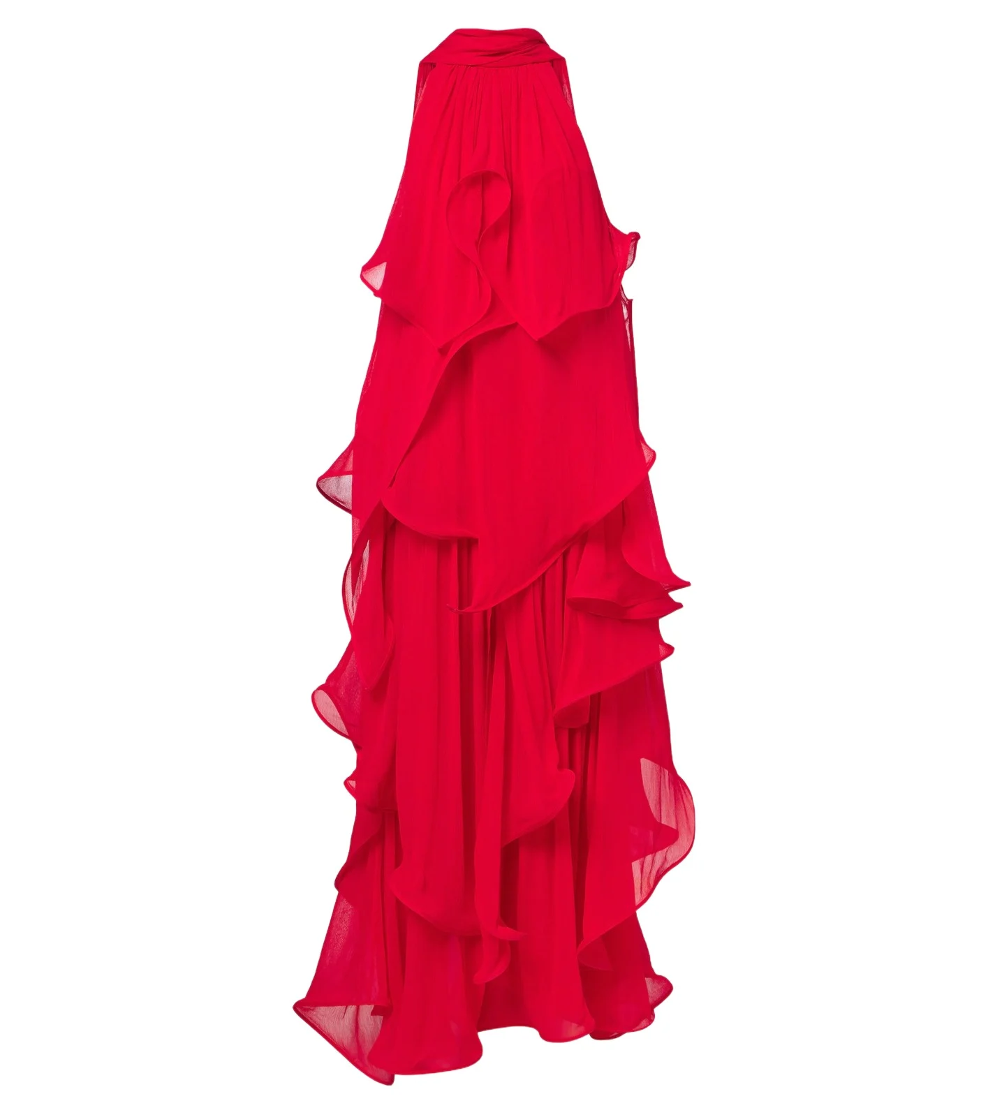 Tiered halterneck creponne gown Tiered halterneck creponne gown