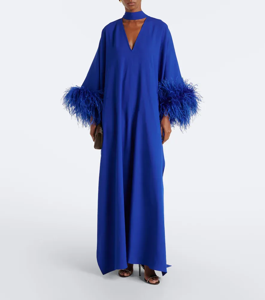 Taller Marmo 10am feather-trimmed crêpe cady kaftan | Thumbnail 2 Taller Marmo 10am feather-trimmed crêpe cady kaftan | Thumbnail 2