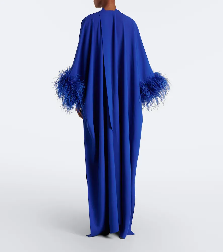 Taller Marmo 10am feather-trimmed crêpe cady kaftan | Thumbnail 3 Taller Marmo 10am feather-trimmed crêpe cady kaftan | Thumbnail 3