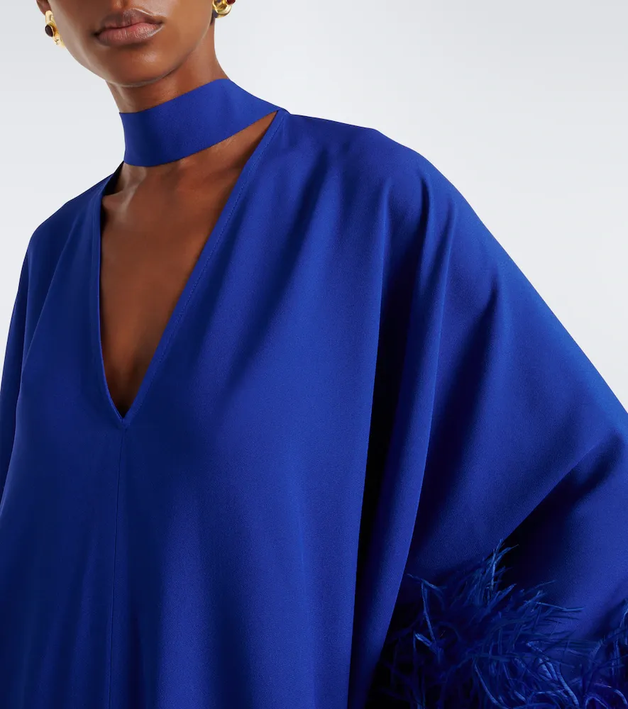 Taller Marmo 10am feather-trimmed crêpe cady kaftan | Thumbnail 5 Taller Marmo 10am feather-trimmed crêpe cady kaftan | Thumbnail 5
