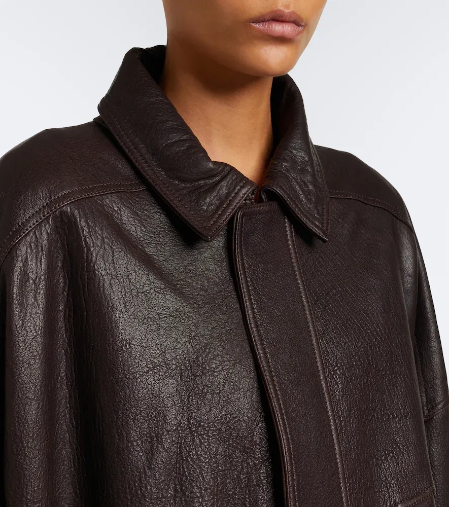 Nour Hammour Dalma leather blouson jacket | Thumbnail 6