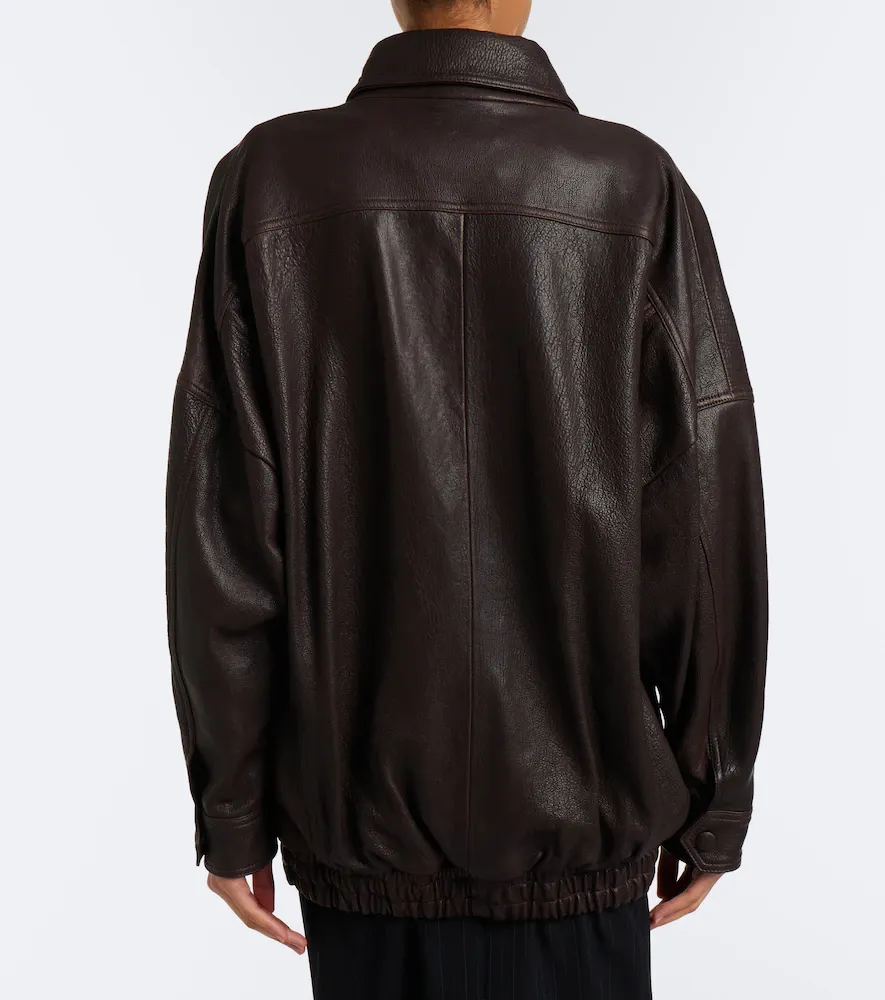 Nour Hammour Dalma leather blouson jacket | Thumbnail 7